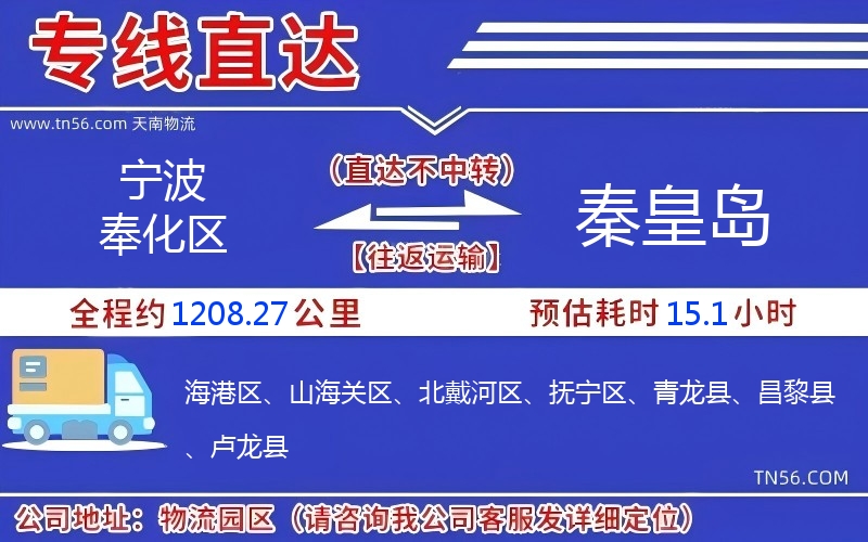 寧波奉化區到秦皇島物流公司