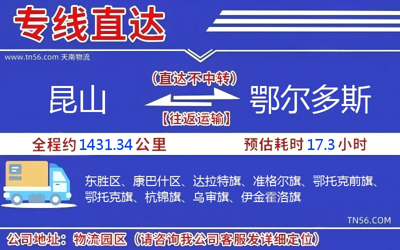 昆山到鄂爾多斯物流公司 昆山到鄂爾多斯物流公司