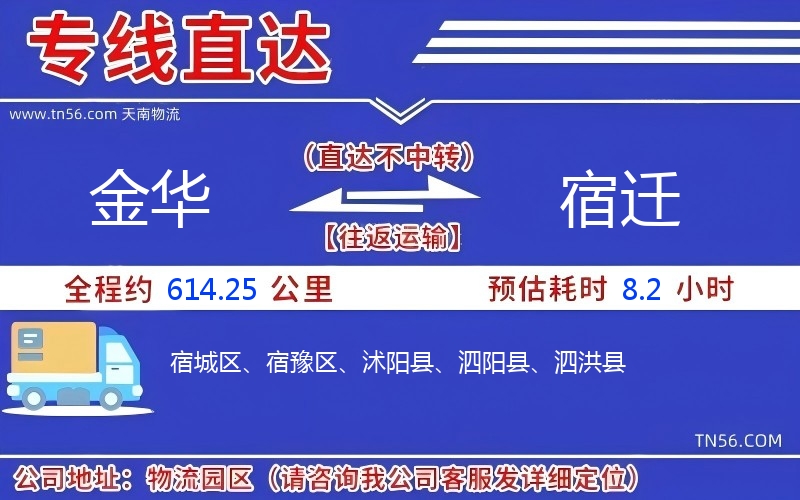 金華到宿遷物流公司 金華到宿遷物流公司